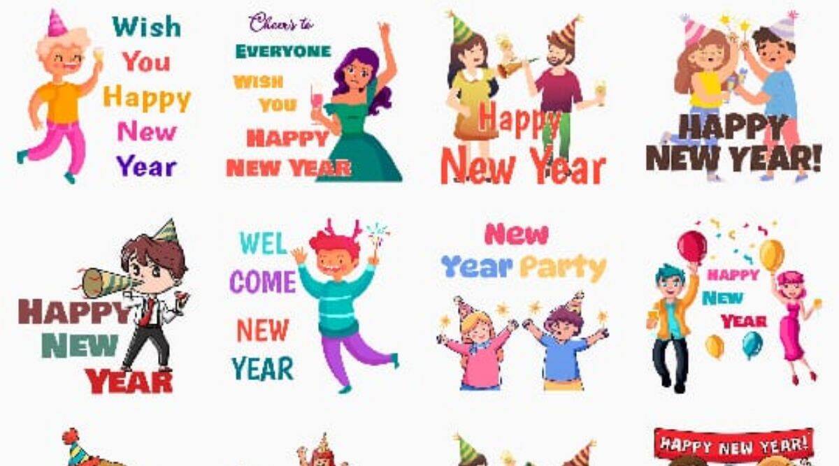 Happy New Year stickers